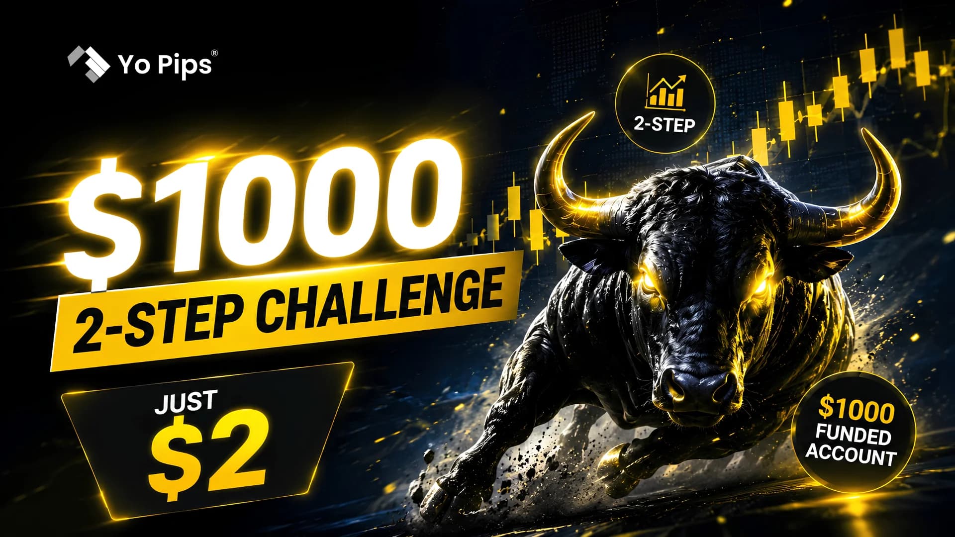 yopips $1000 2-step challenge for just $2 