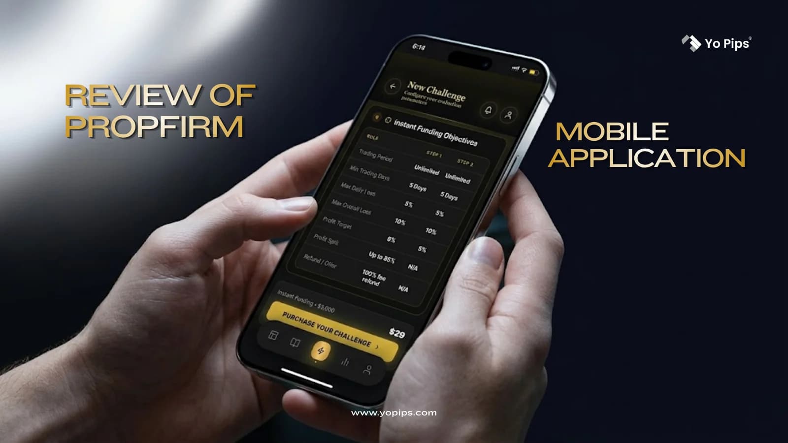 Review of prop firm mobile app
