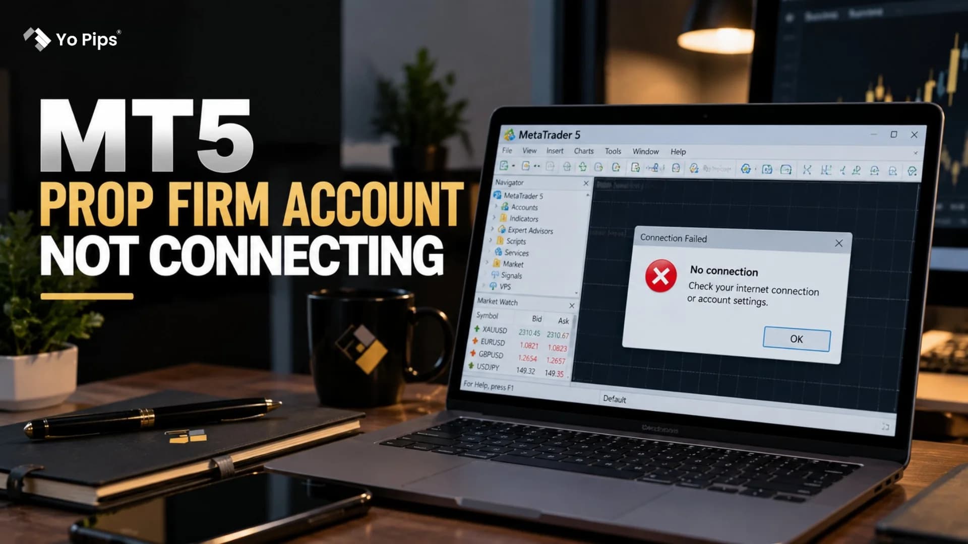 MT5 Prop Firm Account Not Connecting | YoPips